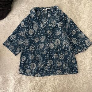 Zara Floral Blue Women's Top